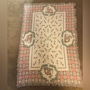 1993 100% Cotton Jacquard/Tapestry Weave Rabbit Plaid Throw Blanket